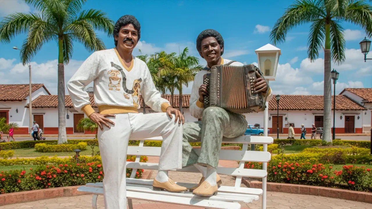 En la foto: Imagen generada con IA estatua Binomio de Oro