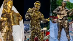 En la foto: estatuas de Diomedes Díaz, Juancho Rois y Luis Egurrola 