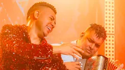 En la foto: Diego Daza  junto al acordeonero Rolando Ochoa